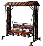 Urban Art Store Solid Wood & Iron Garden,Balcony Swing, Hammock, Jhula, Cradle - 3 Seater (Brown & Black)