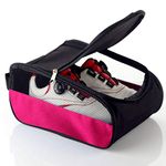 Getfitsoo Golf Shoe Bag, Pink Golf Shoes Bags Women Outdoor Zippered Carrier Bags with Ventilation Sport Shoes Bag Travel Shoe Bags (Pink)