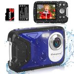 Rawiemy 36MP Waterproof Digital Camera with 2.8-Inch IPS LCD Screen, 8X Digital Zoom, 32GB TF Card, and USB 2.0 - Blue
