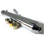 Universal Chrome Custom Megaphone Motorcycle Exhaust Silencer Cafe Racer