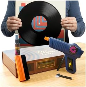 Anti Static Gun For Vinyl Records | Vinyl Record Cleaner Kit Includes Zero Static Remover Gun With Stylus Cleaner, Record Cleaning Brush, and Album Cleaning Solution - With Vintage Turntable Packaging