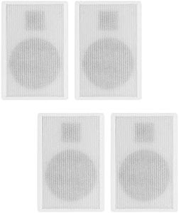 Acoustic Audio by Goldwood SLM1W Mountable On Wall Slim Speakers Home Theater Wired Pair Pack, White