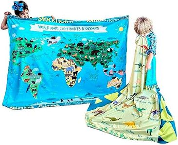 Birdy Boutique - Double Sided Learning Blanket® - I Love Dinosaurs - Learn Species and Names & World Map - Cozy Soft Minky - Great for Early Readers, Homeschoolers, PreK, Kindergarten - 50" X 60"