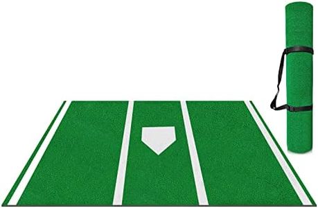 Beoub Heavy Duty Batting Mat Portable Baseball Softball Inlaid Home Plate Hitting Mats Batters Box Turf Matt Non-Slip Foam Backing for Home Cage Floors Garage Backyard Indoor Outdoor with Carry Strap