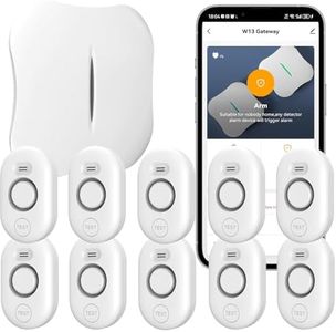 WiFi Water Leak Detector for Home with App Notification, 1 Gateway+10 Sensor, 120dB Flood/Drip Alarm for Basement/Kitchen/Bathroom/Toilet/Laundry Room, Under Sink/Drain/Pipe Leakage, W13+WD61x10-White