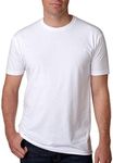 NEXT LEVEL APPAREL Men's CVC Crewneck Jersey T-Shirt, White, X-Large