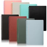 Dicunoy 8 Pack Spiral Notebooks, A5 Ruled Journals Notebooks with Thick Plastic Hardcover, 160 Pages, Cute Thick Notepads for Work, Teacher, Students, School, Women, Children, 7 Colors, 8.3" x 5.7"