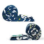 Divine Casa Microfiber Mild Winter 120 GSM Printed Reversible Set of 2 Single Bed Quilt Comforter Blankets | Navy Blue & Dark Blue, Lightweight and Cozy