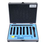 Accusize Industrial Tools 1/2" 9 Pieces/Set, Indexable Carbide Turning Tools and Boring Bar, 2988-0012