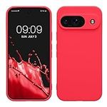 kwmobile Case Compatible with Google Pixel 9 Case - Protective Slim TPU Phone Cover - Soft Matte Finish - Neon Pink