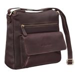 STILORD 'Mira' Vintage Shoulder Bag 12.2 pouces Women/Handbag Leather/Evening Tote Genuine Leather, Colour:Cognac Dark Brown