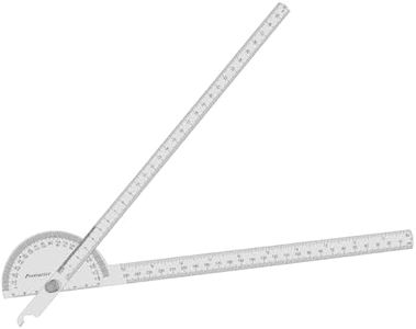 Nortools Stainless Steel Angle Protractor -180° Two Arm Ruler Adjustable Finder Angle Protractor Ruler Woodworking Machinist Measure Tools with Dual Metric-Imperial Units (30 cm/ 11.8 Inch)