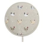 Sophie Allport - Lay A Little Egg Hen Circular Single Fabric Hob Cover, 100% Cotton, 38cm Diameter