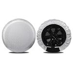 MOONET Tire Covers for RV Wheel (2 Pack Silver), Oxford Waterproof UV Sun Protectors for Motorhome Boat Trailer Camper Van SUV, Fits Tire Diameter 19"-21"