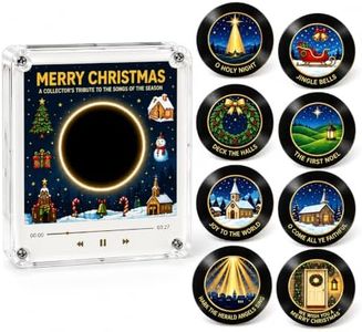 Christmas Fridge Magnets, 9 NFC Vinyl Records, Mini Record Player Music Box