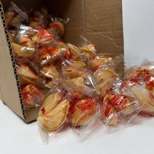 BAILY 100 Fortune Cookies Individually Wrapped for Freshness, Bulk Fortune Cookies, Typical Chinese Fortune Cookie With a Note of Vanilla Flavor for Good Luck and Fun Predictions