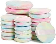 Glamlily 24 Pack Tie-Dye Makeup Powder Puffs for Loose and Pressed Powder, Extra Large, Large, Small (3 Sizes)