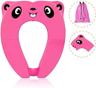 Travel Portable Potty Seat for Kids Non-Slip Foldable Toilet Seat Cover Toddlers Pad with Carry Bag & Splash Guard (Pink)