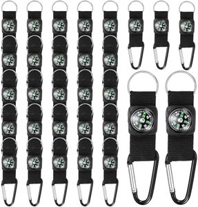 HSDJLXZ 30 Pcs Belt Clip Compass Black Prize Belt Compass Keychain Compass Bulk Metal Work Clips Guiding Hiking Carabiner Outdoors Boys Girls Scouts Rock Climbing Camo Birthday Party Favors