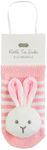 Mud Pie Baby Bunny Rattle Toe Socks, Pink, 0-12M