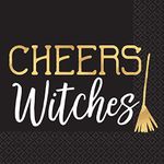Amscan International 5000011 Halloween Party Cheers Witches Hot Stamped Beverage Napkins, Multi-Colour, 25 cm