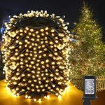 181FT 500 LED Christmas Indoor Outdoor Decorative Lights, 8 Modes Waterproof Plug in Green Wire Fairy String Lights for Christmas Tree Party Wedding Garden Holiday Home Decoration (Warm White)