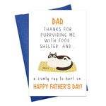 JUESMOS Cat Dad Fathers Day Card Funny Father's Day Card for Cat Dad from Wife Cat Dad Gifts for Men Fathers Day Gift Card for Dad Papa from Cat Happy Fathers Day Greeting Card with Envelope