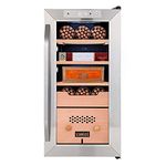 Schmécké 250 Cigar Cooler Humidor with 3 in 1 Precise Cooling, Heating & Humidity Control, Stainless Steel Trim Finish Cabinet, Spanish Cedar Wood Shelves and Drawer with Built in Digital Hygrometer