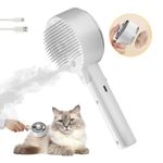 Cat Steam Brush, Spritz Defur Comb for Cats, Steam Cat Brushes for Long Short Haired Cats, 2024 Upgraded Self Cleaning Steam Brush for Cats Massage, Pet Grooming Brush with Spary for Dog Kitten Rabbit