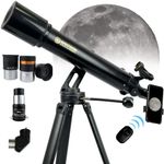 SpectrumOI Telescope for Kids, Telescope for Adults Astronomy Gifts, Telescope for Kids 8-12 - Premium AZ Refractor Telescope 90mm Aperture with Aspherical Eyepiece