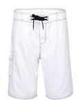 Nonwe Men's Solid Lightweight Board Shorts With Lining White 28