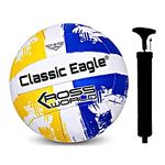 Visha Sports Classic Eagle Volleyball 18 Blue Edition Size -4 Volleyball with Air Pump (Pack of 1)