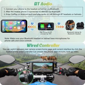 Carpuride W603D Motorcycle GPS CarPlay Screen – 6.3” Waterproof Touchscreen, Wireless CarPlay & Android Auto, HD Dual Cameras, Remote Control