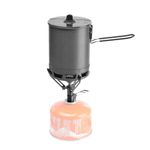 Fire-Maple Petrel 246g Ultralight Camping Cooking Set with Aluminum Pot, Titanium Stove, Titanium Gas Canister Stand| Fast Boiling Outdoor Cookware Kit for Backpacking Hiking Trekking Fishing
