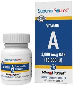 Superior Source Vitamin A 10,000 IU - Eye Care Supplement - Also Supports Immune, Skin & Bone Health - Non-GMO & Gluten-Free - 100 MicroLingual Tablets
