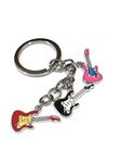 The Gift Boutique | Key Chain or Key Ring Cartoon Blossoms Metal Multicolor 1pc (Guitar)