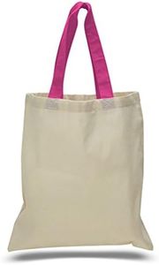 Set of 15- Cheap Cotton Tote Bags with Color Handles