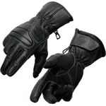 Milwaukee Leather SH607 Men's Black Leather Gauntlet Padded Back Racing Motorcycle Hand Gloves W/Reflective Piping. - Medium