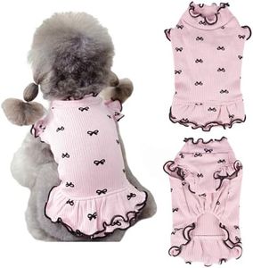 Yoolhamy Small Dog Clothes Extra Small Dogs Spring Summer Dress Cute Soft and Breathable Outfits for Female Chihuahua Shih Tzu Yorkshire Puppy Cats (Pink Dress, Small)