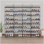 SMILHELTD Metal Shoe Rack Large Capacity 4 Rows 8 Tier 56-64 Pairs Shoes Boots Storage Organizer
