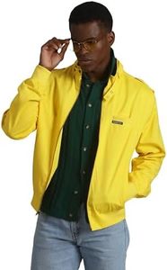 Members Only Original Iconic Racer Jacket for Men | Slim Fit | Lightweight Windbreaker | Versatile Style | Comfortable (Yellow, 5X-Large)