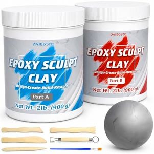 4 Pound Natural Epoxy Putty Sculpt Clay, 2 Part (A & B) Modeling Compound for Sculpting, Modeling, Building, Repairing, Self-Hardening Epoxy Clay Easily Repairs Metal, Wood, Tile, Ceramics, Plastic