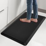 ZOLZO Anti Fatigue Mat Kitchen, Kitchen Mats for Floor, Standing Comfort Foam Rugs, Non-Slip Waterproof Standing Mat for Kitchen, Office, Sink, Laundry(Black, 17.3"x28" - 0.47 inch)