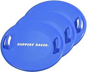 Slippery Racer Downhill Pro 26 Inch Diameter Cold Resistant Kids Saucer Disc Outdoor Winter Toy Snow Sled, Blue (3 Pack)