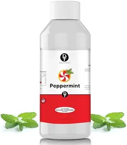 Dolce Flav Natural Peppermint Extract (Oil-Soluble) 8 oz – Kosher, Sugar-Free, Concentrated Pure Mint Flavor for Hard Candy, Chocolates & Baking, Includes Measured Dropper