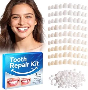 Temporary Tooth Repair Kit: Missing Tooth Replacement Kit Replace Missing or Broken Tooth Filling The Gap - Moldable False Teeth Come with 3 Shades 10 Size