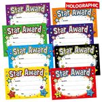 120 Mixed Holographic Sparkly Star Award Childrens Pupils School Reward Certificates A5 Primary Teaching Services