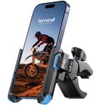 Lamicall Motorcycle Bike Phone Holder - 【1s Quick Release】 Universal Motorbike Phone Mount, Bicycle Handlebar Ends Clamp for iPhone 17 16 15 14 Pro Max Plus Air, Samsung S25 Ultra, All Phones - Blue