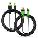 Nitho USB C Charging Cable [4 Meters, Pack of 2] Type C Charge and Play Cable for Xbox Series X/S, Playstation 5 Controllers and Devices with Type C Interfaces, USB A to USB C Charging Cables - Green