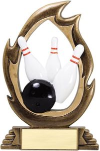 Same Day Awards Flame Series Trophy 7.25 Inches - Engraving Included (Bowling)